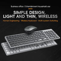Mini clavier à commutateurs à ciseaux, double mode BT 2.4G, ensemble clavier et souris de bureau, touches multimédias, clavier sans fil rechargeable