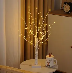 مصباح ليلي بإضاءة متوهجة لشجرة البتولا مصباح ليلي لإضاءة غرف النوم في المنزل حفلات الزفاف وتزيين الكريسماس