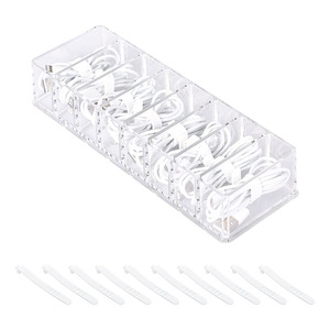 Wholesale Plastic Cable Management Power Cord Organizer Box with 8 Compartments for Office Makeup Desk Accessories Storage