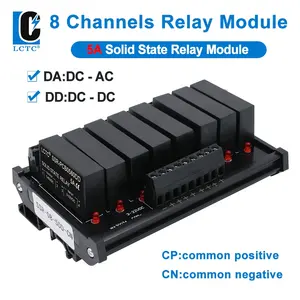 8 Kanalen 5a Din Rail Gemonteerd Dc Control Ac Dc Control Dc Gemeenschappelijke Posivitieve/Negatieve Solid State Relaismodule