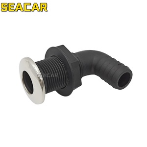 Seacar Tapón de llenado de cubierta de 1 pulgada de nailon negro y acero inoxidable 316 con salida de manguera de púas para uso marino en embarcaciones - Product Image 5