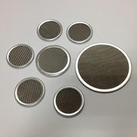 Filter Disc Kawat Baja Tahan Karat Presisi dengan Tepi Logam Berkerut, Saringan Anyaman Bulat untuk Filtrasi Cairan Industri