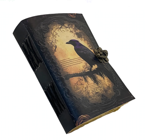 Diario Grimoire de Cuero Vintage con Diseño de Cuervo, Libro de Hechizos de Brujería, Libro de Sombras con Bordes Decorativos Hechos a Mano, Cuaderno Gótico para Escribir, Regalo - Product Image 4