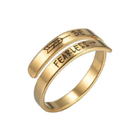 ShuoyeW 3mm paslanmaz çelik yüzük gümüş altın devam Vintage çift katmanlı lazer logo ayarlanabilir açılış paslanmaz çelik yüzük