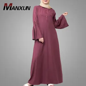 Islamic Clothing Online 2024 New Arrival Long Sleeve Muslim Women Dress Flare Sleeve Dubai Abaya