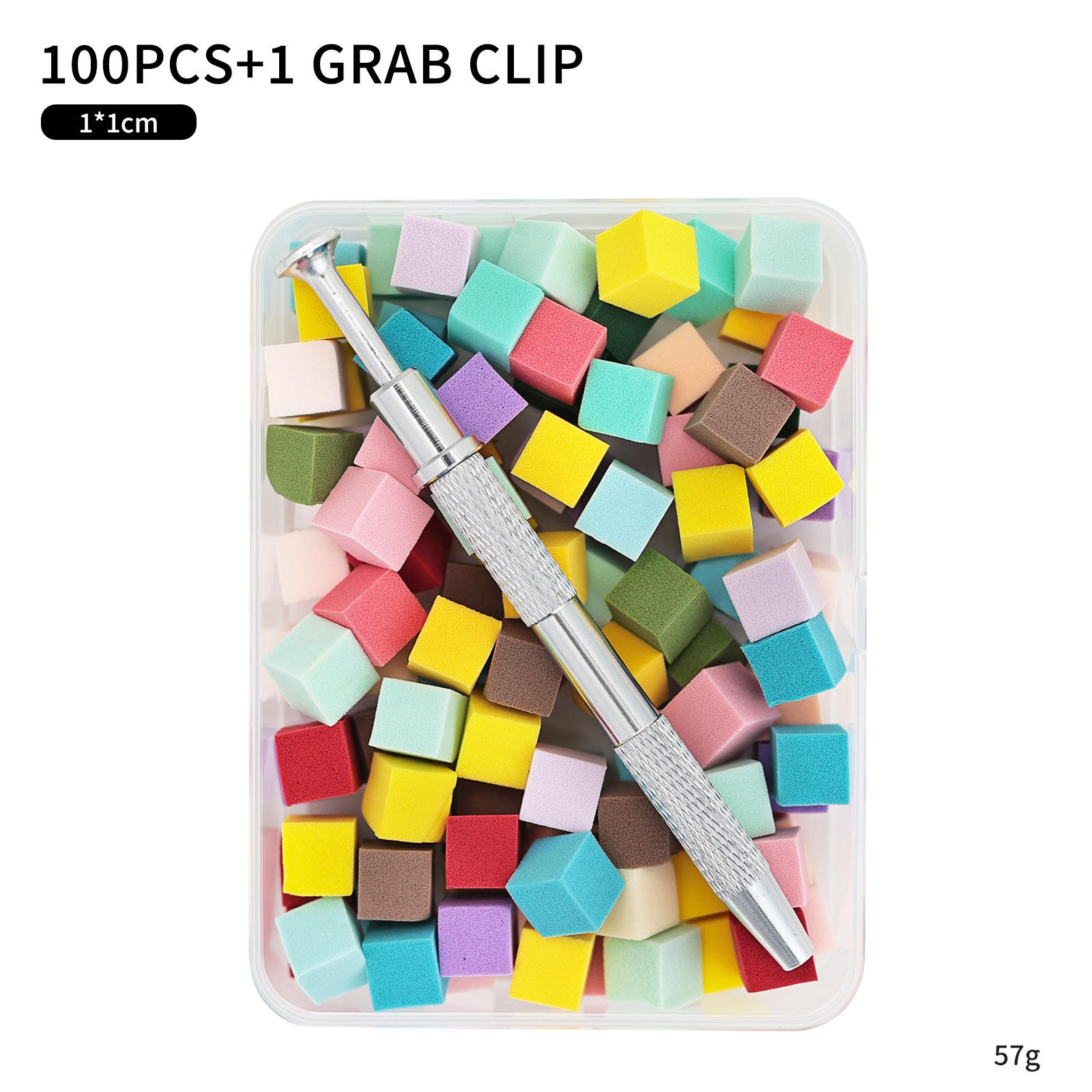 1*1cm pat cotton colorful 100 capsules + gripper [boxed]