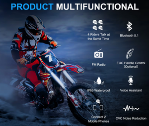 Casco de motocicleta BT Auriculares <span class=keywords><strong>Ejeas</strong></span> <span class=keywords><strong>V4</strong></span> Plus 4 Riders Intercom 1500M Función Fm - Product Image 2
