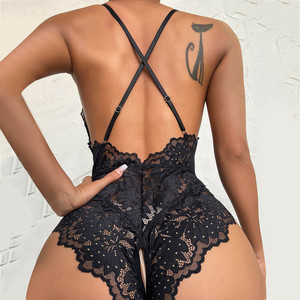 Nouvelle Tendance Mode : Combinaison <span class=keywords><strong>Sexy</strong></span> Une Pièce en Dentelle, Bretelles Fines, Dos Nu, <span class=keywords><strong>Lingerie</strong></span> – Vente en Gros - Product Image 3