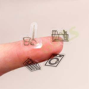 Paquete de Pegatinas Personalizadas con Iconos Mini para Planificador de Café, Etiquetas Transparentes Pequeñas para Diario y Planificación Diaria - Product Image 3