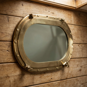 Espejo Decorativo de Pared con Forma de Ojo de Buey, Hecho a Mano en Latón Sólido, Estilo Náutico Vintage, Decoración Marina para el Hogar - Product Image 6
