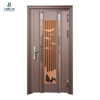 Porte de sécurité en aluminium moulé et acier inoxydable au design moderne, entrée sécurisée, OEM personnalisé pour villa, appartement, hôtel, salon
