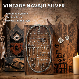 Collar Hecho a Mano de Plata de Ley con Cuentas Navajo Naturales Estilo Vintage, Cuentas Navajo de Plata de 6mm, Componentes para Joyería - Product Image 2