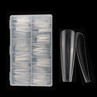 Caixuan 500 pièces/boîte Abs Transparent Xxl Extra Long cercueil carré ongles conseils faux ongles français ongles artificiels demi-couverture