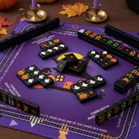 Taplak Meja Mahjong Portabel Mewah Bertema Halloween
