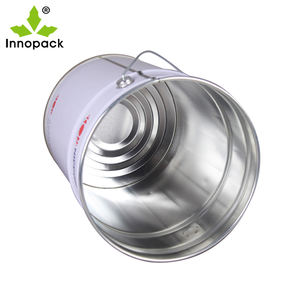 China Manufacture OEM ODM Free Sample Grease Tinplate Pail Resin Metal Bucket with Flower <b>Lid</b> - Product Image 5
