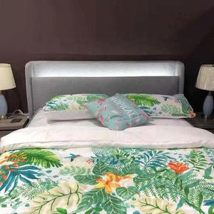 Commercio all'ingrosso di vendita calda moderna curva bianco doppio testiera del letto ha condotto la luce letto - Product Image 2