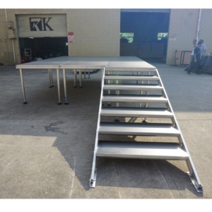 4x4ft <b>Telescopic</b> Portable <b>Outdoor</b> Aluminum Alloy Stage with Easy Assembly Height Adjustable for Performance Shows - Product Image 5