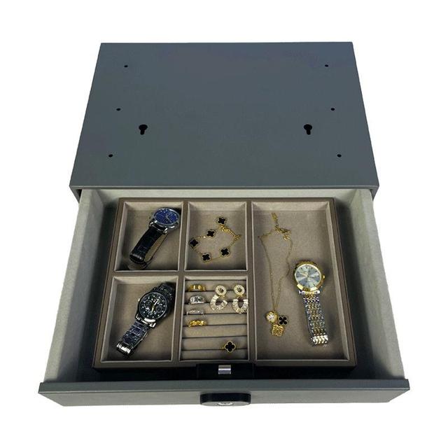 Hanging Type Drawer Safe Lock Box Security Steel Fingerprint & Digital Lock Safe with Electronic Money Deposit Safe