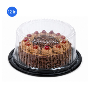 Caja de Embalaje Redonda Transparente para Pasteles, Económica y al por Mayor, con Base Rígida de PS y Tapa de PET en Forma de Domo, para Pastelerías y Tiendas de Dulces - Product Image 1