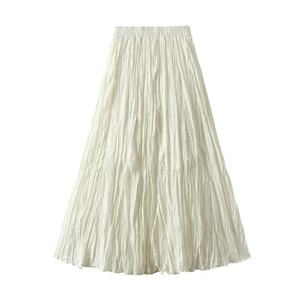Fashion <b>Skirts</b> Elegant Solid Color Women Pleated Half <b>Skirt</b> Ladies High Waist Multi Pleated <b>Swing</b> <b>Skirts</b> - Product Image 1