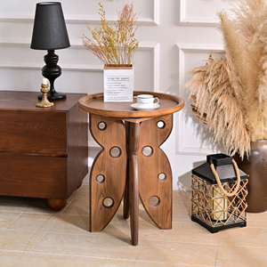 Table basse en bois massif de style européen INNOVA, design moderne et décoratif, avec pieds en forme de papillon, pour le salon de la maison - Product Image 2