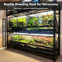 Étagère métallique multi-niveaux pour terrarium d'élevage de reptiles, présentoir de rangement pour animalerie, salle d'élevage et usage domestique