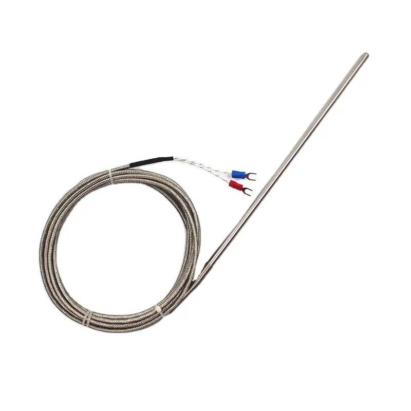 K-Type Thermocouple 0-1200C Shielded Wire Length Customized Stainless Steel Metal Probe Temperature Sensors
