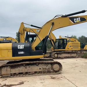 รถขุด CAT 320D2 สีเหลือง แบบติดตั้งบนราง สำหรับงานก่อสร้างหนัก - Product Image 1