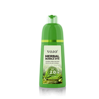 VOJO Herbal Bubble Shampooing colorant pour cheveux bruns et noirs 100% Gris Couverture Bulle Couleur des cheveux Couleur longue durée Facile à utiliser