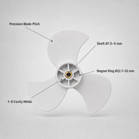 Baling-baling Kipas Sirkulator Udara OEM Kustom, Impeller Cetakan Injeksi PC PP 24-220mm untuk Kipas Menara, Kipas Berdiri, dan Kipas Genggam