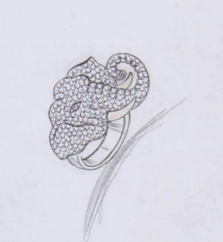 Desain Hewan CZ Pengaturan Batu Perak Murni 925 Cincin Gajah Kustom untuk Wanita dan Pria