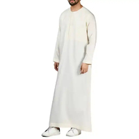 Vente en gros d'usine, vêtements islamiques modestes pour hommes, stock prêt à l'emploi Thawab/Jubba pour le printemps à Dubaï, Qatar
