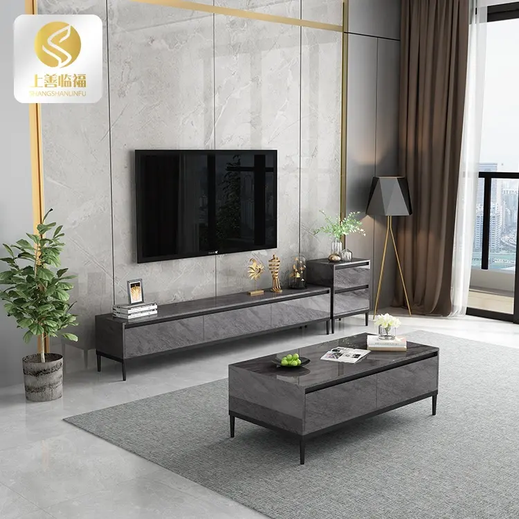 Europeo stile di disegno semplice tv unità stand living room fatto in cina di Alta qualità Triamine bordo di mobile TV