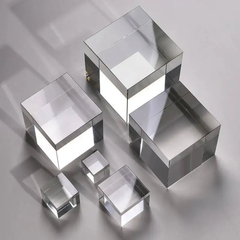 Kristal K9 onur boş kristal cam küp fotoğraf çerçevesi 3d lazer yüzey gravür iş hediyeler ofis