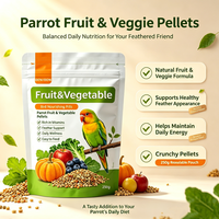 Granulés de fruits et légumes OEM/ODM pour perroquets – Complément nutritionnel quotidien pour oiseaux, adapté aux perroquets peau de tigre, Phoenix noir, pivoine et autres.