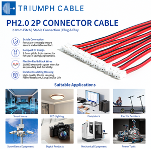 Faisceau de câblage personnalisé JST PH2.0mm, connecteur 2, 3, 4, 5, 6 broches, mâle/femelle, avec cordon de raccordement - Product Image 3
