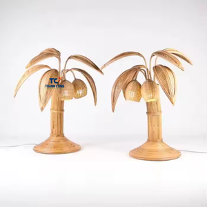 Último DISEÑO DE Vietnam, recién llegado, artesanía Natural 100%, lámpara de mesa en forma de árbol de coco de ratán para decoración de mesa - Product Image 2