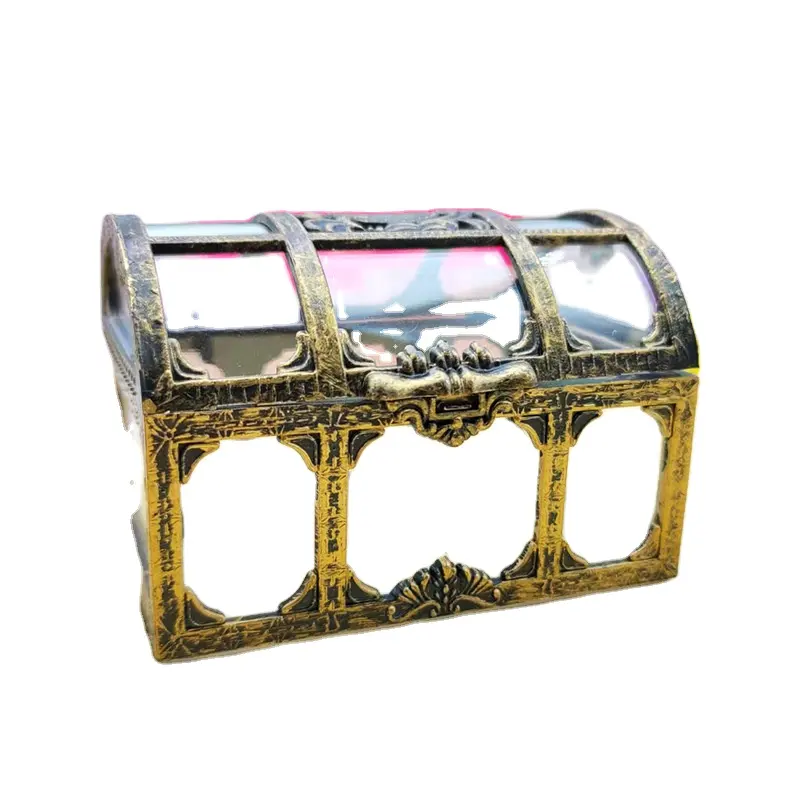 Große Schatzkiste Kunststoff Dragee Container Candy Box Gold Silber Zucker Mandeln Party bevorzugen Geschenk box Hochzeit Taufe Geburtstag