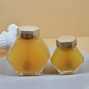 Venta al por mayor 280g 380g Frasco de miel con tapas de madera Cuchara - Product Image 5