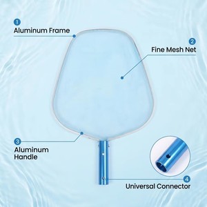 Épuisette à feuilles en aluminium <span class=keywords><strong>Jackbo</strong></span> Premium pour piscines hors sol - Outil de nettoyage de piscine écologique - Product Image 4