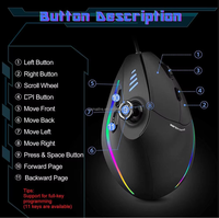 Ratón para juegos USB con cable para diestros programable C18 10000 DPI ajustable programable para ordenador PC portátil ratón para juegos