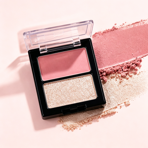 Palette de blush et illuminateur 2 en 1 Private Label, blush mat, poudre illuminante scintillante, éclat naturel soyeux pour les joues, maquillage quotidien du visage - Product Image 1