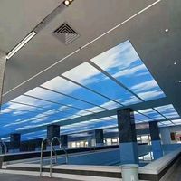 Film de plafond extensible en PVC de qualité en nuage, conception de tissu d'éclairage laminé à LED, prix fabricant pour maison et centre commercial