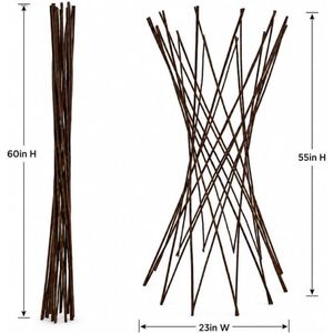 Obélisque en saule brun pour jardin, support floral, piquet décoratif rustique, accessoire de clôture – Entrepôt USA - Product Image 3