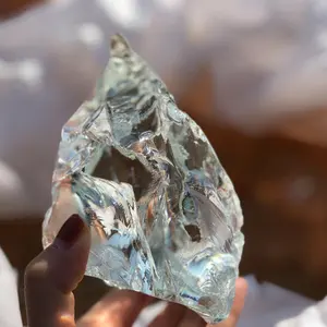 Eco escórias minerais da rocha e pedras de vidro decorativo de cristal branco pedra de vidro para gabião