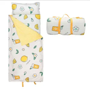 Hot Selling Customization All Cotton Cartoon Doudou Nap Mat Toddler Nap Mat With Removable Pillow And Blanket