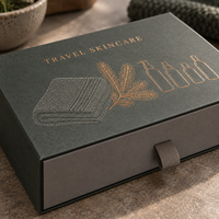 Boîtes d'emballage en carton rigide vert foncé de petite taille, design spécial, boîte cadeau de luxe pour cosmétiques avec insert recyclable