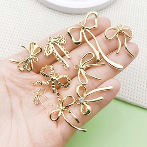 Gold <b>Bow</b> Charms Zinc Alloy DIY Jewelry Accessories For Creative Projects Unisex Fashion Pendants - Product Image 2