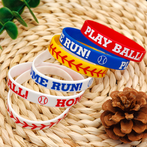 Braccialetti in Silicone <span class=keywords><strong>per</strong></span> gli appassionati di Baseball a basso costo <span class=keywords><strong>per</strong></span> gli atleti braccialetti di gomma impermeabili stampati - Product Image 3