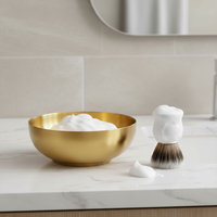 Tasse à savon de rasage en acier inoxydable JDK 1PC, bol durable en métal, rasoir de sécurité, bol à raser en acier inoxydable poli